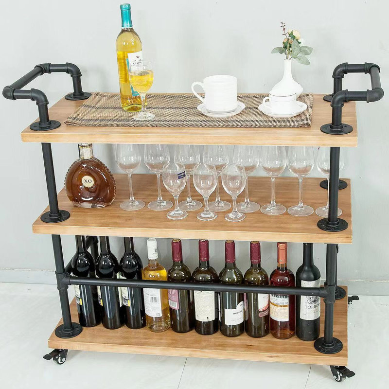 Williston Solid Wood Bar Cart Wayfair